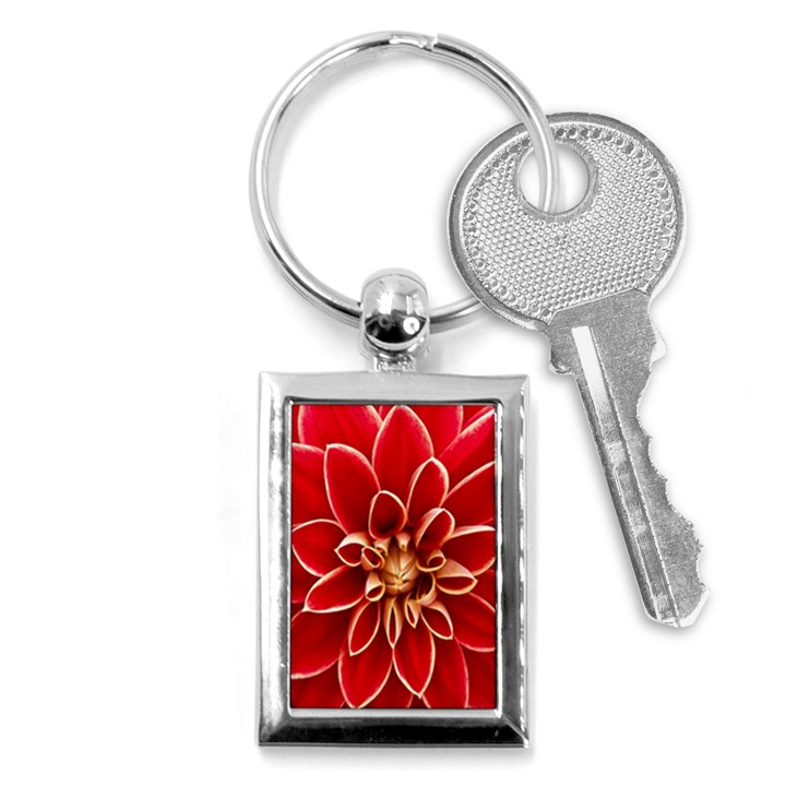 Red Dahila Key Chain (Rectangle)