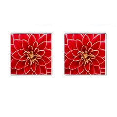 Red Dahila Cufflinks (Square)