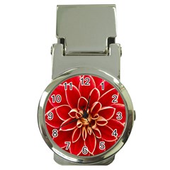 Red Dahila Money Clip with Watch