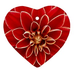 Red Dahila Heart Ornament (Two Sides)