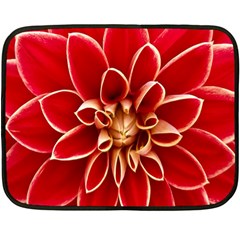 Red Dahila Mini Fleece Blanket (Two Sided)