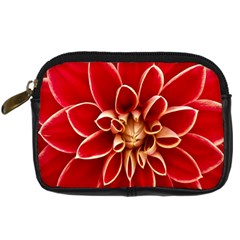 Red Dahila Digital Camera Leather Case