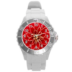 Red Dahila Plastic Sport Watch (Large)