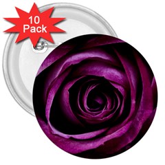 Deep Purple Rose 3  Button (10 Pack) by Colorfulart23