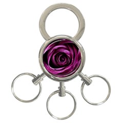 Deep Purple Rose 3-ring Key Chain