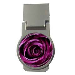 Deep Purple Rose Money Clip (round) by Colorfulart23