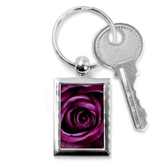 Deep Purple Rose Key Chain (rectangle)