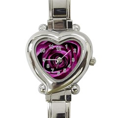 Deep Purple Rose Heart Italian Charm Watch  by Colorfulart23