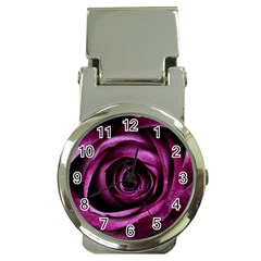 Deep Purple Rose Money Clip With Watch by Colorfulart23