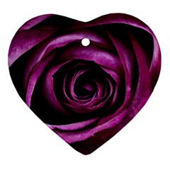 Deep Purple Rose Heart Ornament (two Sides)