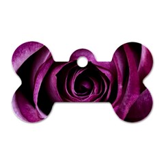 Deep Purple Rose Dog Tag Bone (one Sided) by Colorfulart23