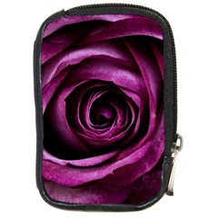 Deep Purple Rose Compact Camera Leather Case by Colorfulart23