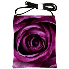 Deep Purple Rose Shoulder Sling Bag by Colorfulart23