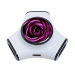 Deep Purple Rose 3 Port USB Hub Front