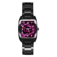 Deep Purple Rose Stainless Steel Barrel Watch by Colorfulart23