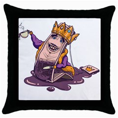 Royaltea Black Throw Pillow Case