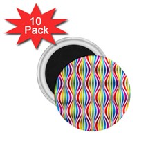 Rainbow Waves 1 75  Button Magnet (10 Pack)