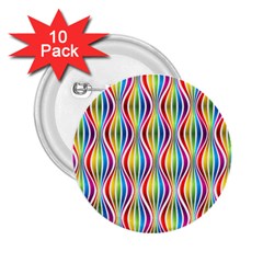 Rainbow Waves 2 25  Button (10 Pack)