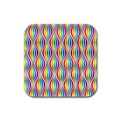 Rainbow Waves Drink Coasters 4 Pack (square) by Colorfulplayground