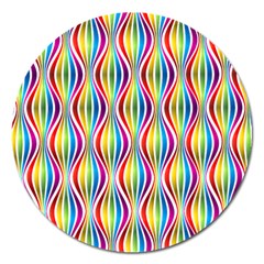 Rainbow Waves Magnet 5  (round) by Colorfulplayground