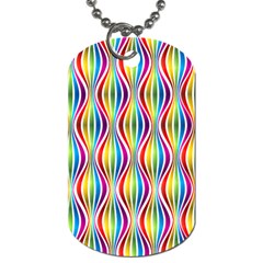 Rainbow Waves Dog Tag (two-sided)  by Colorfulplayground