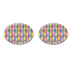 Rainbow Waves Cufflinks (oval) by Colorfulplayground