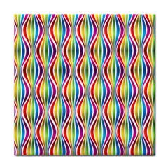 Rainbow Waves Face Towel by Colorfulplayground