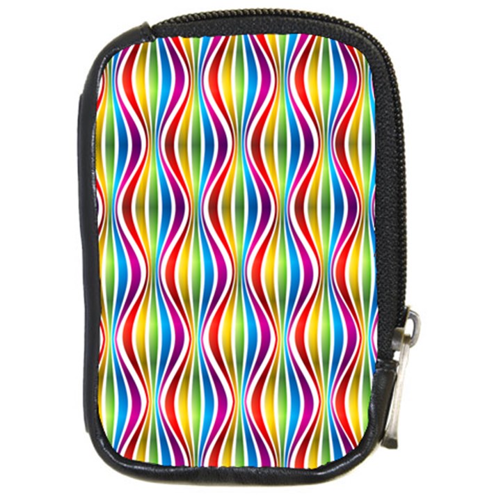 Rainbow Waves Compact Camera Leather Case