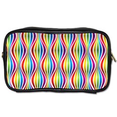 Rainbow Waves Travel Toiletry Bag (two Sides)