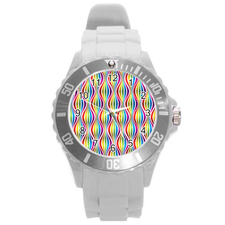 Rainbow Waves Plastic Sport Watch (Large)