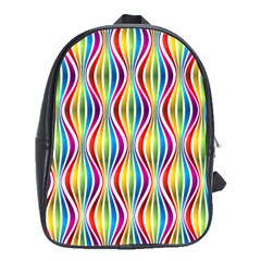 Rainbow Waves School Bag (xl) by Colorfulplayground