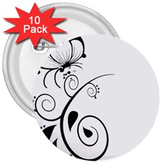 Floral Butterfly Design 3  Button (10 Pack) by OneStopGiftShop