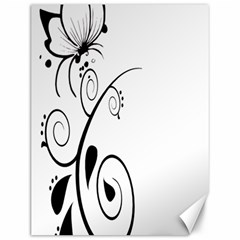 Floral Butterfly Design Canvas 12  X 16  (unframed)