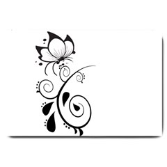 Floral Butterfly Design Large Door Mat