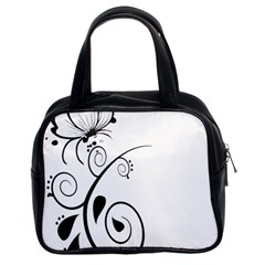 Floral Butterfly Design Classic Handbag (two Sides) by OneStopGiftShop