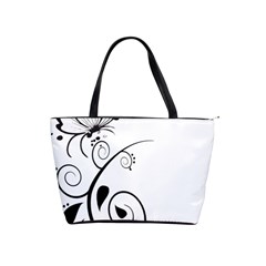 Floral Butterfly Design Large Shoulder Bag by OneStopGiftShop