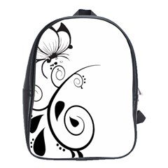 Floral Butterfly Design School Bag (large)