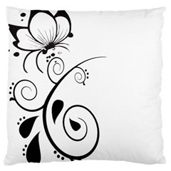 Floral Butterfly Design Large Cushion Case (two Sided) 