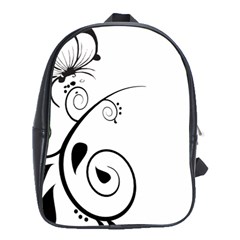 Floral Butterfly Design School Bag (xl)