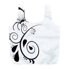 Floral Butterfly Design Reusable Bag (l)