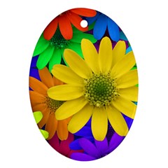 Gerbera Daisies Oval Ornament