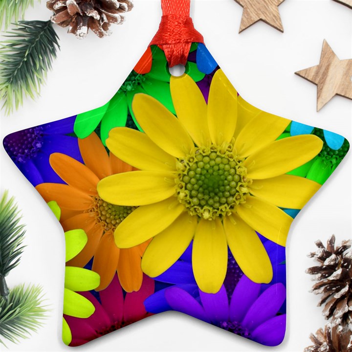 Gerbera Daisies Star Ornament