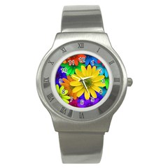 Gerbera Daisies Stainless Steel Watch (slim)