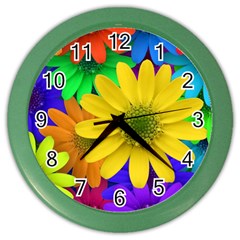 Gerbera Daisies Wall Clock (color)