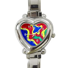 Abstract Heart Italian Charm Watch  by Siebenhuehner