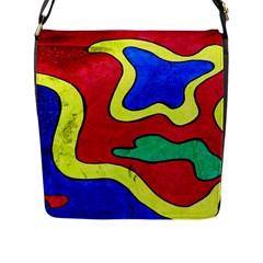 Abstract Flap Closure Messenger Bag (large) by Siebenhuehner