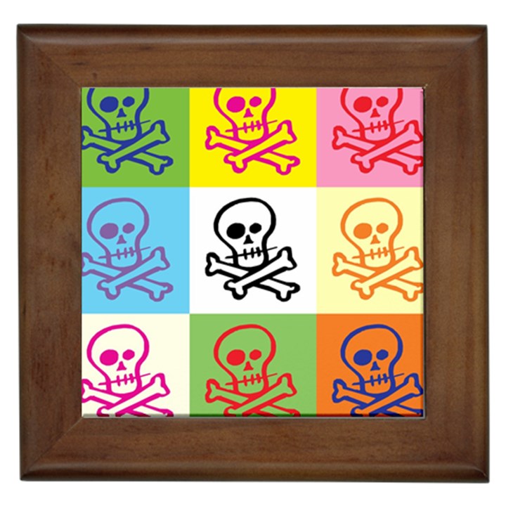 Skull Framed Ceramic Tile