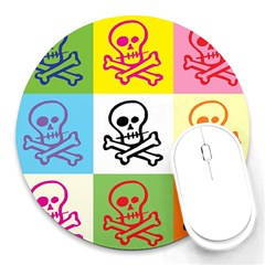 Skull 8  Mouse Pad (round) by Siebenhuehner