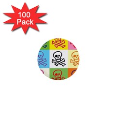 Skull 1  Mini Button (100 Pack) by Siebenhuehner