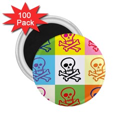 Skull 2 25  Button Magnet (100 Pack) by Siebenhuehner